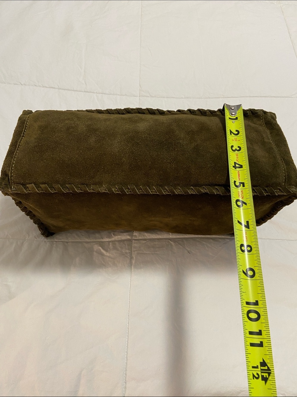 Haute Hippie Olive Green Braided Suede Hobo Shoulder Bag - Picture 9 of 15
